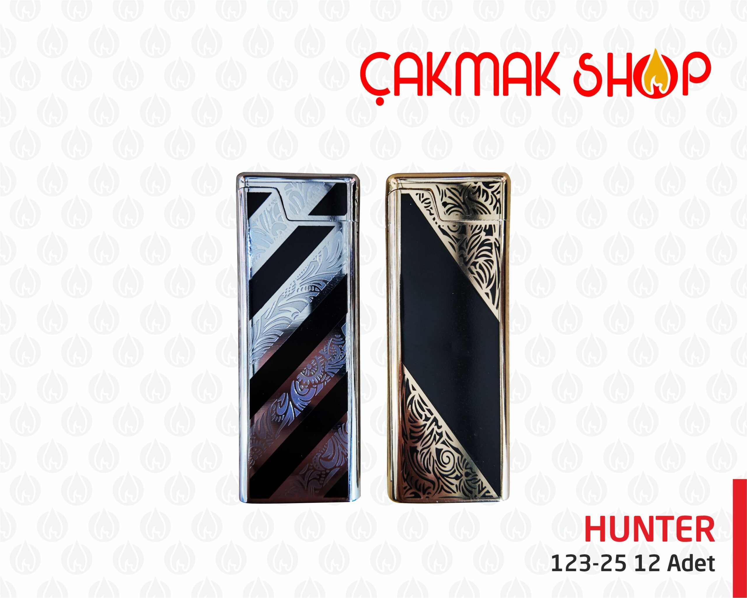 HUNTER 123-25 12 ADET HUNTER 123-25 METAL ÇAKMAK 12 ADET - Görsel 1