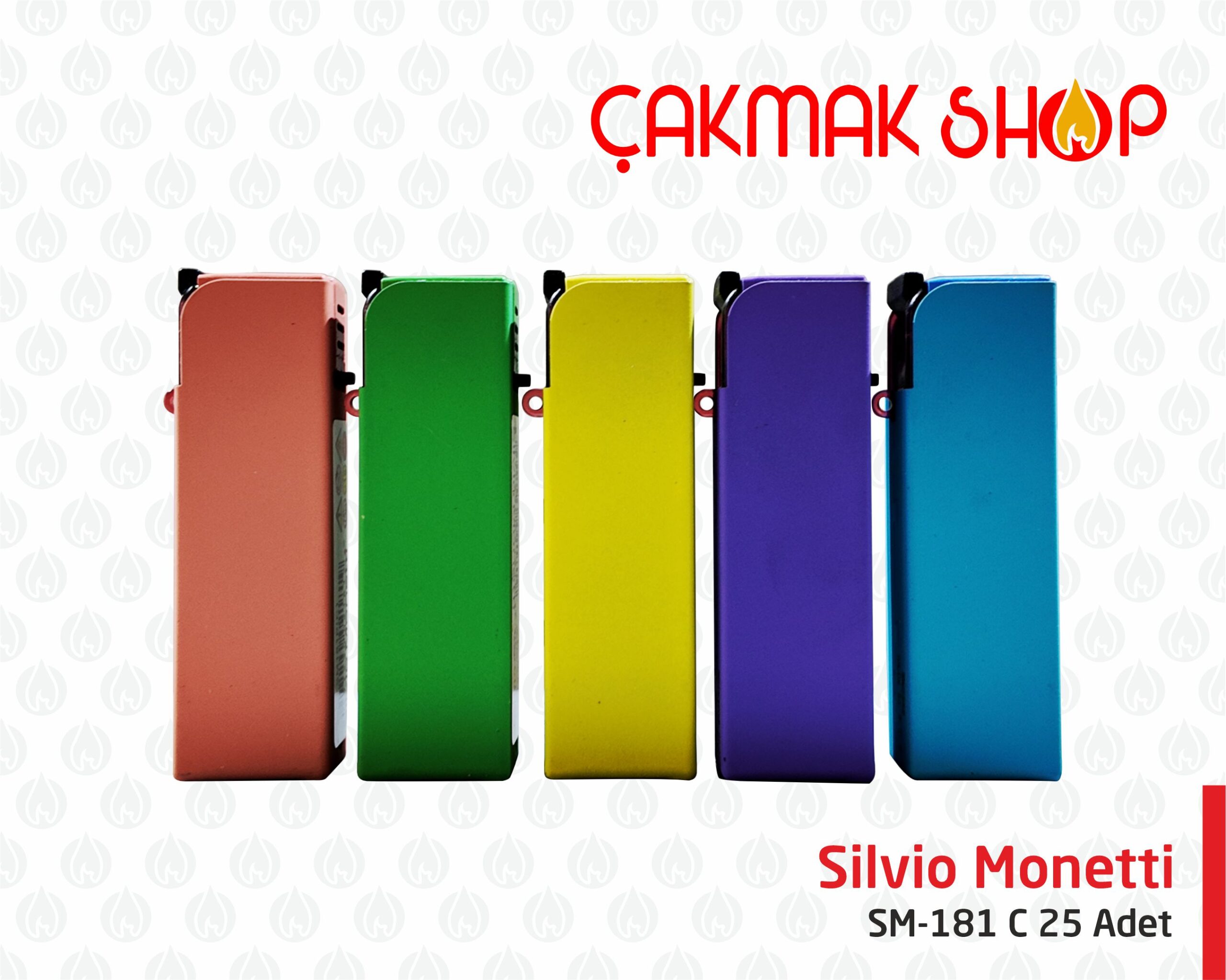 SM-181 C 25 ADET SİLVİO MONETTİ SM-181 C PLASTİK ÇAKMAK - Görsel 1